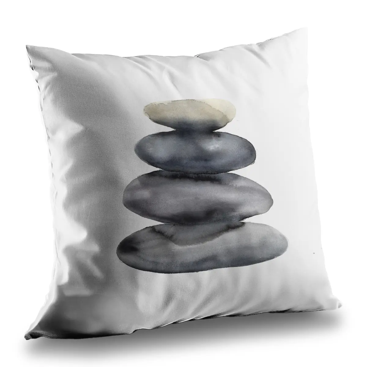 Begin Home Decor C1PT14142ZZIK9 14 x 14 in. Four Hot Stones Throw Pillow - Minerals Poly Twill Decor