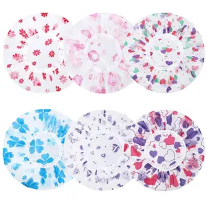 6 Pcs Shower Cap, Reusable Waterproof Hair Cap Shower Caps Stocking Stuffers for Women Men Kids