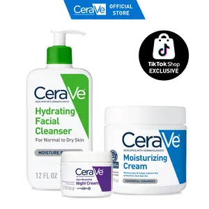 CeraVe Hydrating Bundle – Hydrating Facial Cleanser + Night Cream + Moisturizing Cream for Face & Body | Daily & Night Skincare Set CeraVe Hydrating Bundle – Hydrating Facial Cleanser + Night Cream + Moisturizing Cream for Face & Body | Daily & Night Skincare Set