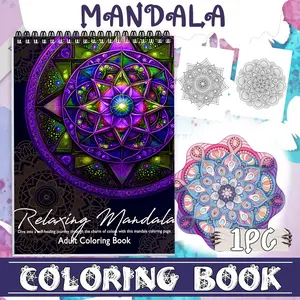 Adult Coloring Book Mandala Series, 24 Pages High Quality A4 Paper, Single-Sided Printing, Spiral Bound, Creative Expression, Perfect Gift