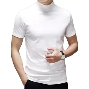 Men's Short Sleeve Basic Mock Turtleneck Slim Fit Thermal Solid Undershirt Pullover T-Shirt Tops