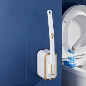 Disposable Toilet Brush with Replaceable Heads |   Wall-Mounted Hygienic Bathroom Cleaner, Contact-Free, Antibacterial, Deodorizing & Fragrant