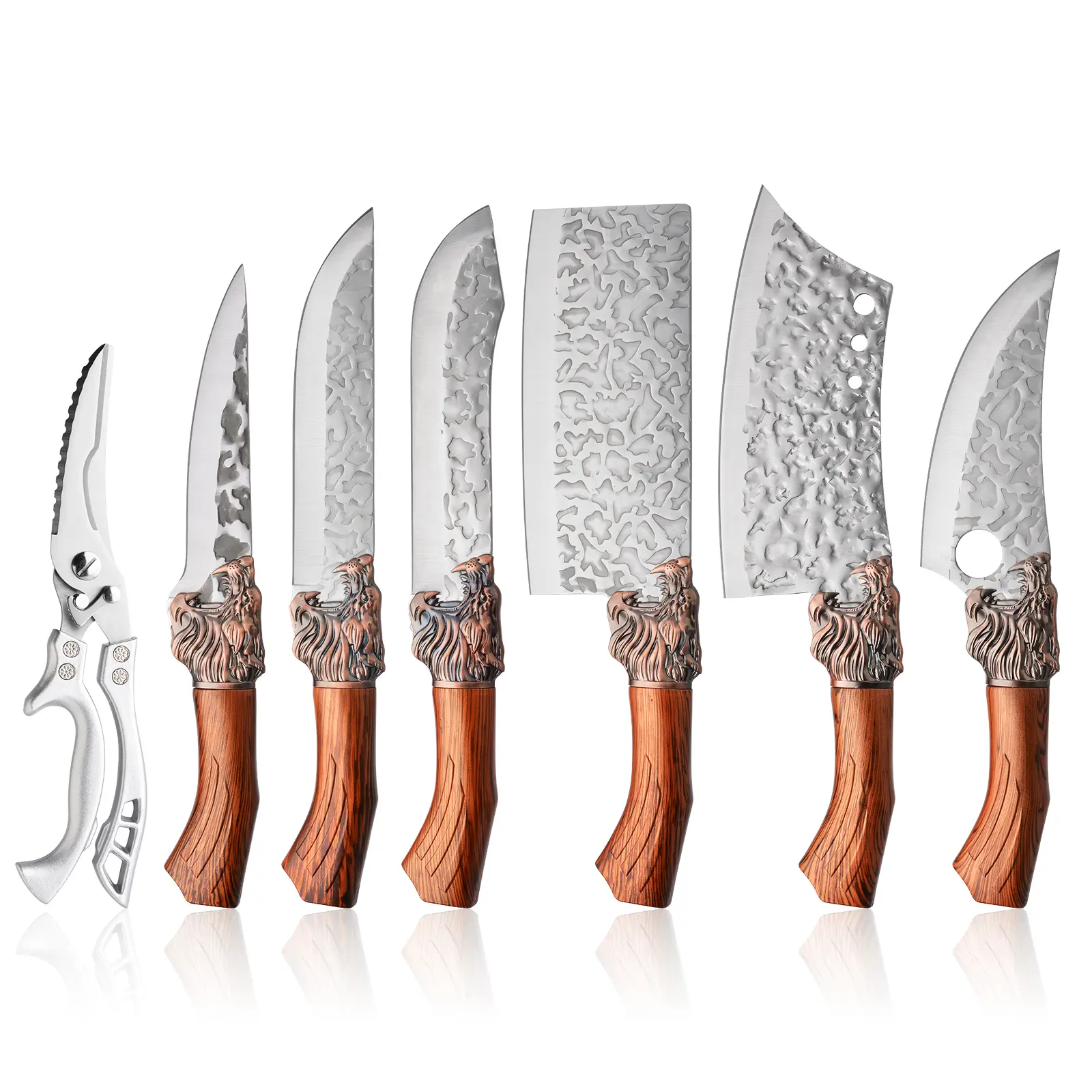 7 pieces high quality kitchen knife set - stainless steel chef knife, suitable for slicing meat and vegetables - multi-functional kitchen knives, ideal choice for kitchen cooking, for family gifts. Modern Utensils