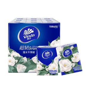 VINDA 4-Ply Ultra-Durable Mini Camellia Scented Pocket Handkerchiefs - 18 Packs