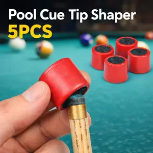 5-Piece Pool Cue Tip Shaping & Smoothing Tool Set, Metal Cue Tip Repair Tools, Replacement Cue Tip Tools for Shaping and Polishing, Billiard Accessories, Billiards Accessories