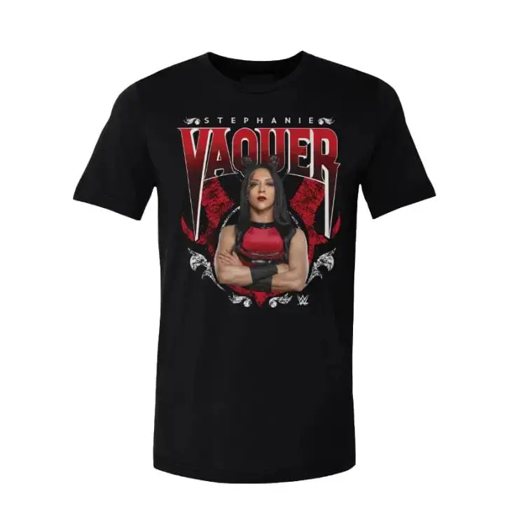 Stephanie Vaquer Graphic T-Shirt for Wrestling Fans, Men's Casual 100% Cotton Short Sleeve Round Neck Top, Tshirt, Shortsleeve, Comfortable, Menswear, Graphic T Shirts, Streetwear, 180G, Bold Graphic For Wrestling Enthusiasts