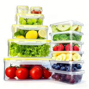 Food storage container set of 24 pieces, with a lid, four-sided snap-seal closure, suitable for storing food and organizing items. Extremely large capacity; can be placed in the refrigerator and heated in the microwave.