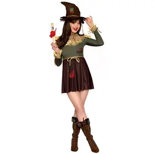 Women's Sexy Brainy Scarecrow Costume Dress