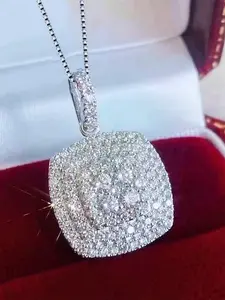 1 Pc Elegant Cubic Zirconia Necklace Pendant Bling Stylish Accessory For Women For Valentine's Day Gift Engagement Anniversary Party Jewelry