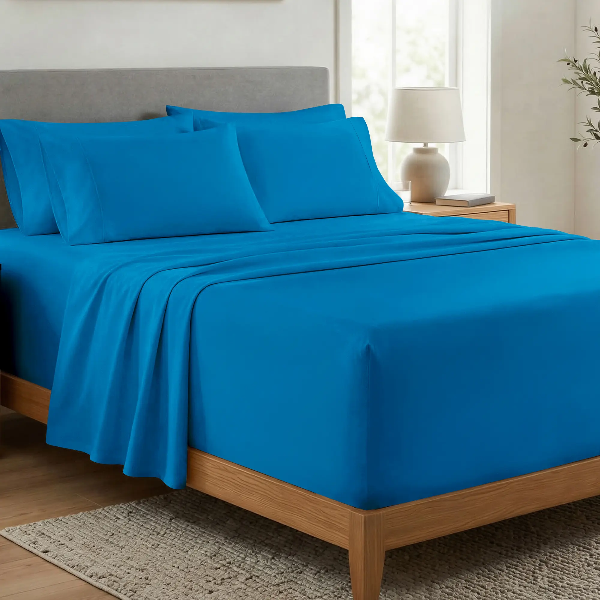 CGK | DeepFit Sheet Set w/ Extra Pillowcases – Extra Deep Pocket Sheet Set, Easily Fits 18-24 Inch Mattresses - Ultra Soft Wrinkle & Fade Resistant Fabric