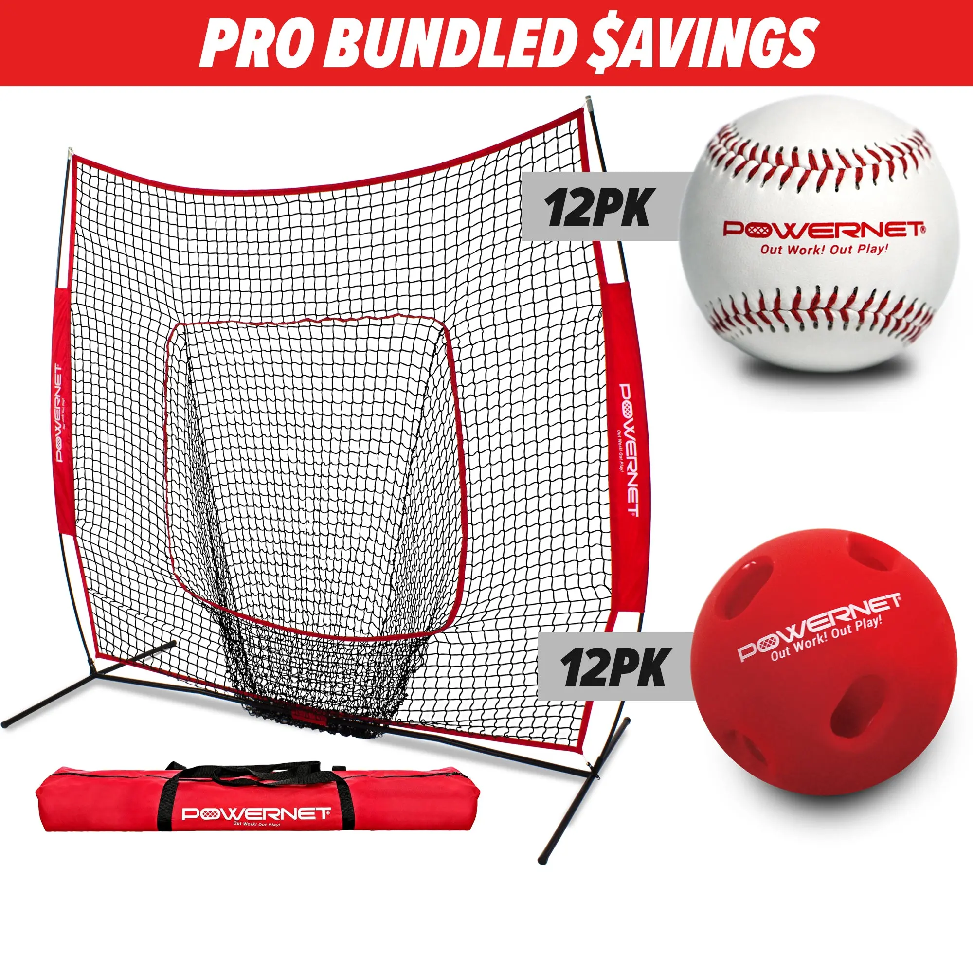 Pro Training Bundle | 7x7 Net, Crushers Training Balls & Practice Baseballs