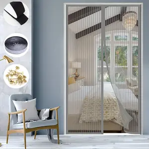 1pc Flying Mesh Door, Summer Mosquito-Proof Magnetic Screen with Auto Closing Feature, No Drilling Installation for Outdoor Doors, Balcony Gates & More, Mosquito Proof Door, Summer Insect Barrier, Easy Setup Screen