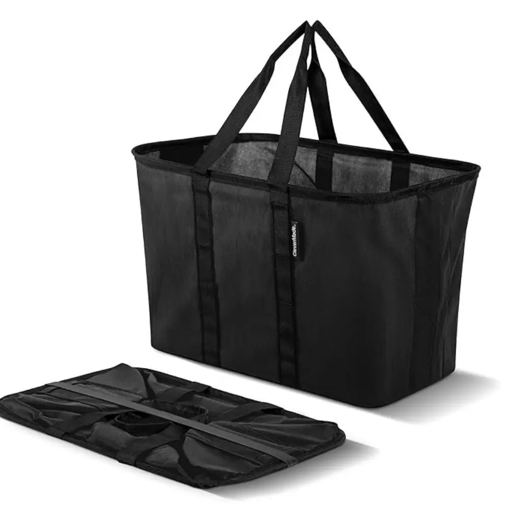 CleverMade EcoBasket Reusable Grocery Tote - Collapsible Storage Shopping Organizer - Heavy Duty Utility Bag Home