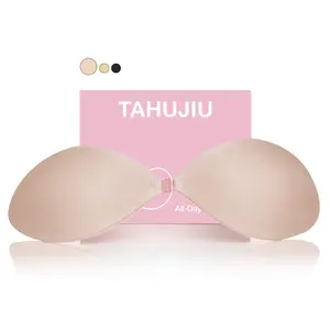 TAHUJIU Invisible Self-Adhesive Push-Up Bra Seamless Strapless Bra for Women's Daily Wear & Special Occasions A-E Cups Breathable Fabric - Backless, Womenswear, Thin