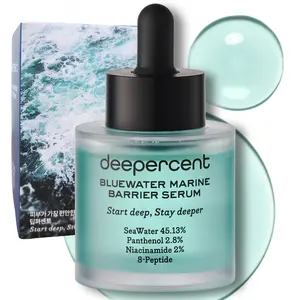 DEEPERCENT Korean Anti-Aging Serum for Dry, Aging Skin, Hydration & Wrinkle Repair with Marine PDRN, 8 Multi-Peptide, Hyaluronic Acid, Niacinamide, Face & Neck, Fragrance-Free, Vegan, 1.69 fl oz