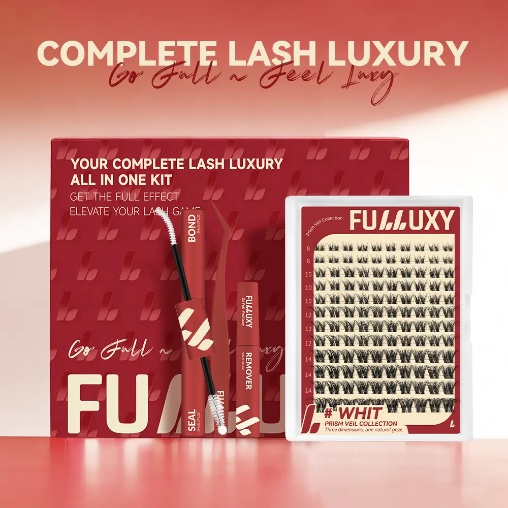 WHIT | Fulluxy Prism Veil Collection | 3D Dimensional Natural Cluster DD Curl, Sparkler Breeze Smudge-Proof Waterproof, Super Soft Thin Band, Beginner-Friendly DIY Design for Natural Daily Glowup & Voluminous Look Makeup Cosmetic