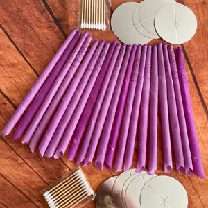 Lavender Purple Ear Candles for Ear Cleaning and Treatment - Beeswax Candles ear wax candles ear wax removal purple candles candle ear Scent
