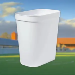 2.5 Gallon Waste Basket White - White Plastic Waste Basket, 2.5 Gallon, for Bathroom Office, Sturdy Design, Brightroom