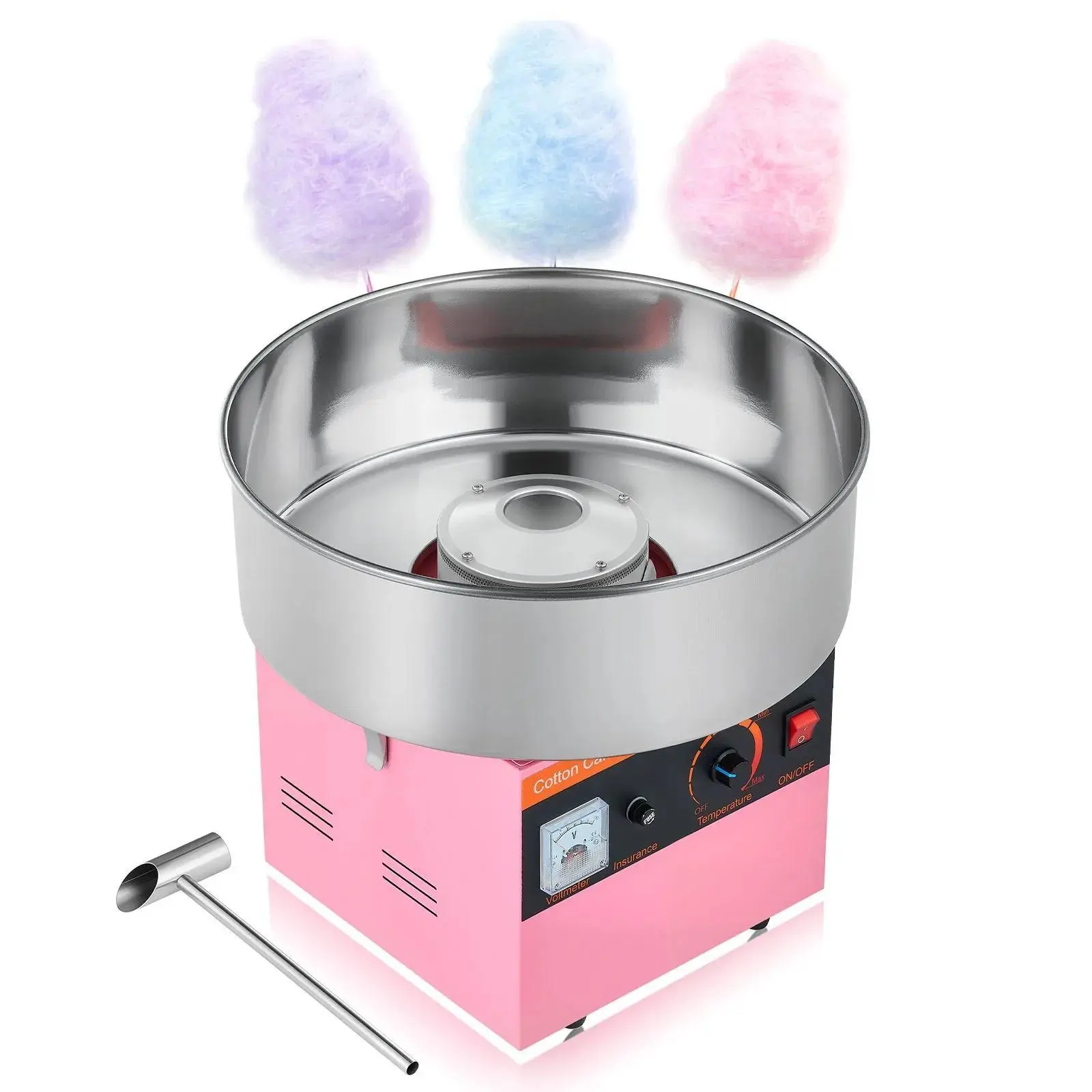 【Summerfinds】VEVOR Cotton Candy Machine Commercial,  1000W Electric Candy Floss Maker, Easy Use with 15 inch Stainless Steel Bowl and Sugar Scoop, Makes Hard Candy for Home Kids Birthday, Family Party, Pink