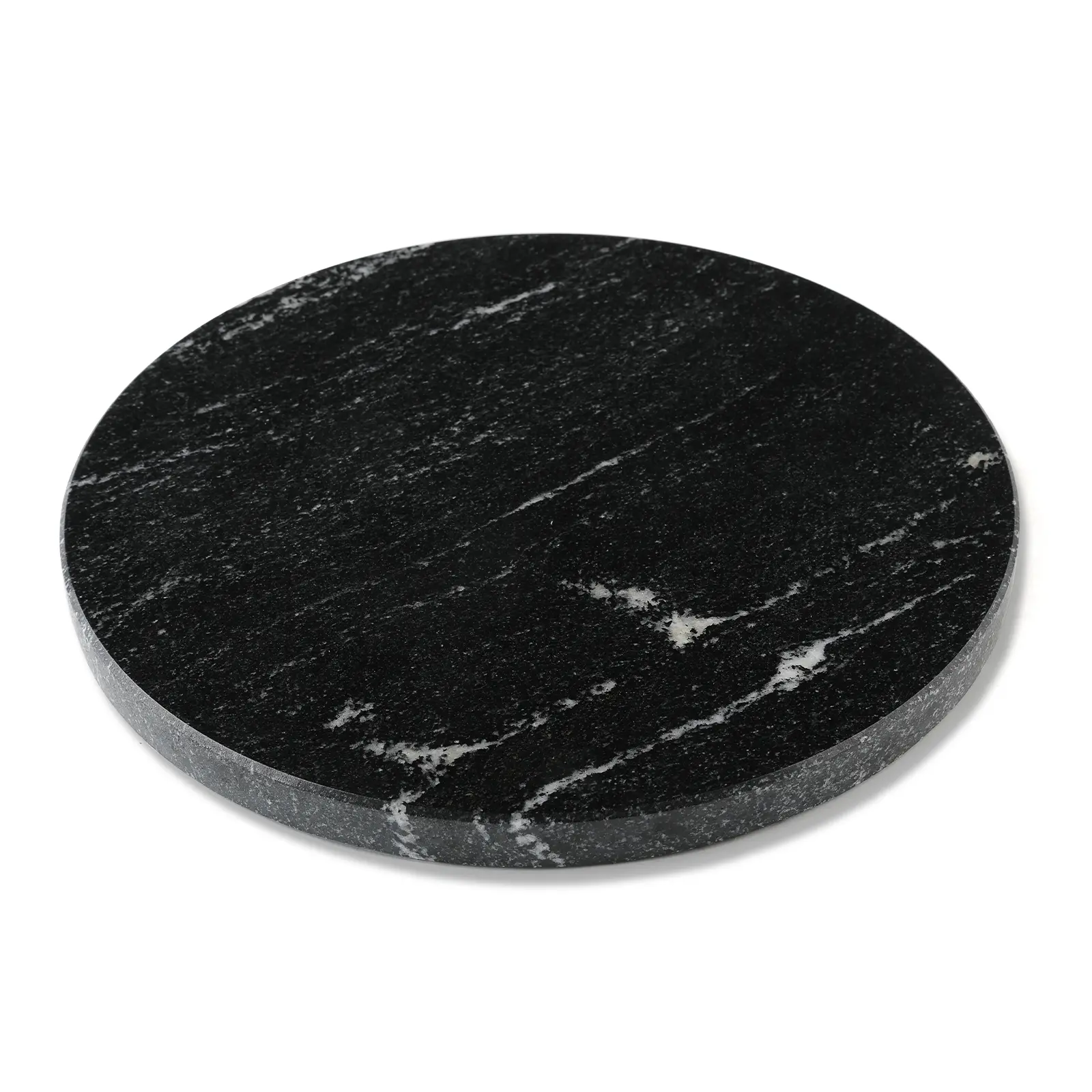 Koville Natural Marble Cutting Board for Kitchen, 11'' Round Hand Crafted Marble Slab for Cheese, Charcuterie, Pastry Board - Wedding Gift, House Warming Gift(Via Lactea)