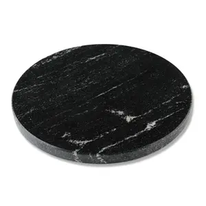 Koville Natural Marble Cutting Board for Kitchen, 11'' Round Hand Crafted Marble Slab for Cheese, Charcuterie, Pastry Board - Wedding Gift, House Warming Gift(Via Lactea)