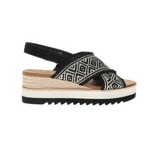 TOMS Womens Diana Crossover Platform  Casual Sandals Casual Mid Heel 2-3" - Black