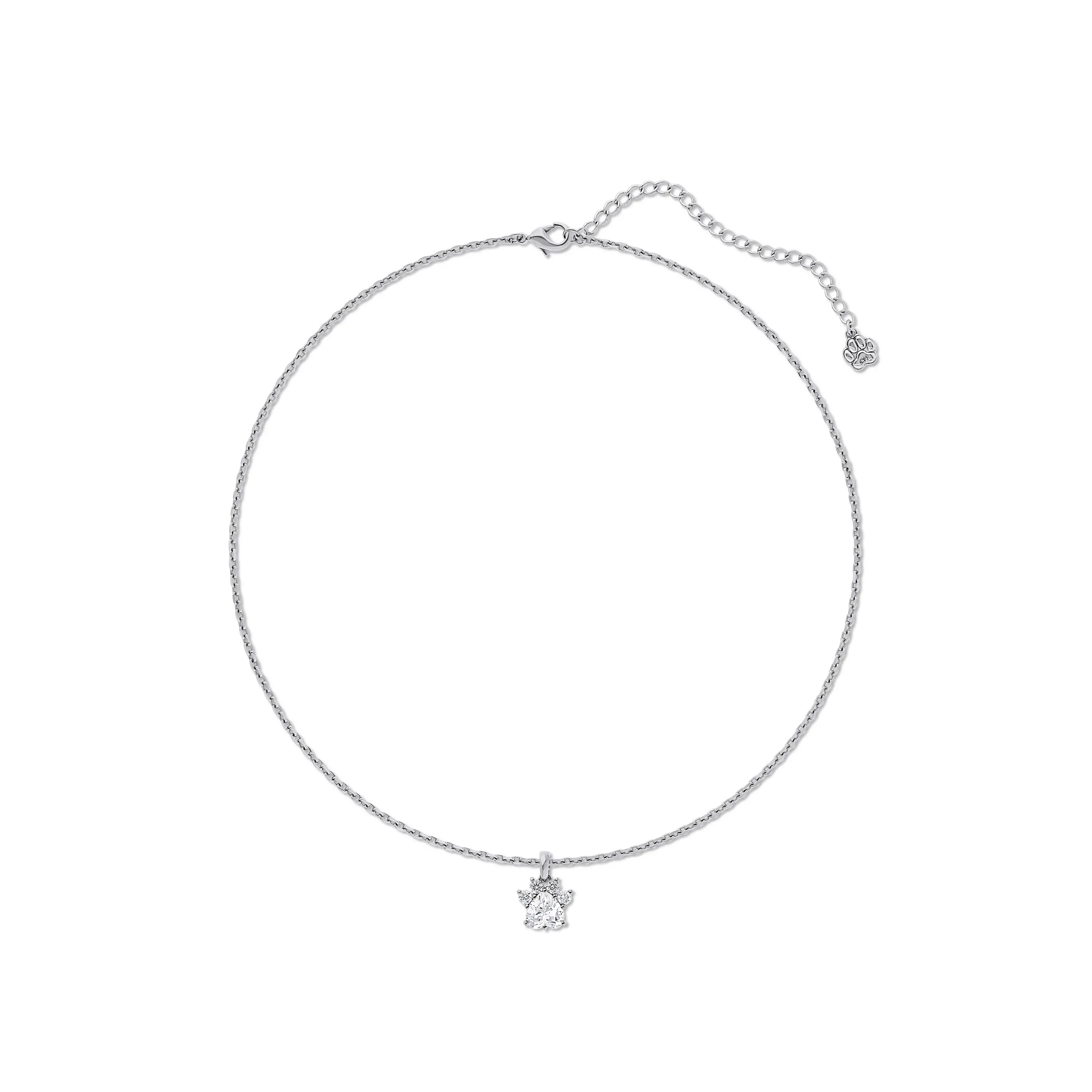 Commitment Paw Pendant Necklace Silver