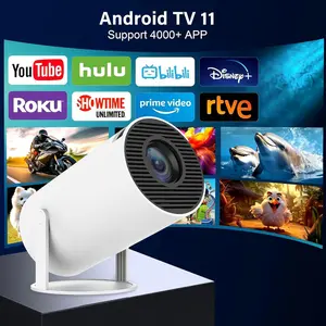 Super Mini Projector with WIFI 6 and Bluetooth, 4K 1080P Support Portable Projector, Built-in App, Android 11, 200 ANSI, Auto Keystone Correction, Video Projector for Laptop/PC/Smartphone