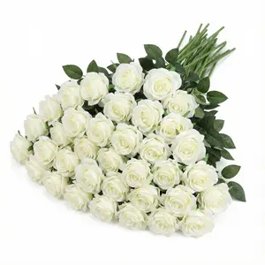 50Pcs Artificial Flowers Roses Bouquet Silk Fake Rose LongStem for DIY Wedding Bridal Bouquets Centerpieces Decoration DIY Floral Arrangements Home Decor