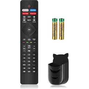 NH800UP RF402A-V14 BT800 Remotes for Philips TV Remote Replacement Wr Holder & Battery - IR Remote for Philips TV Remote Control Android LED LCD 4K Smart TV Wr 4 Shortcut Hotkeys (No Voice Function)