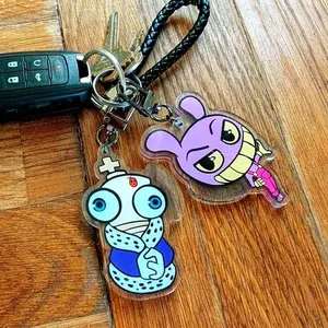 Pomni, Jax, and Kinger Keychain, The Amazing Digital Circus TADC Keychains, Gift for Friend, Kawaii Bag Accessory, Cool Collectible Gift for Fans, Aesthetic Merch for Players