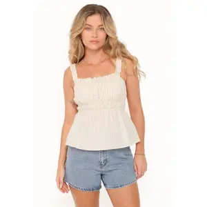 Eimear Top - White Stripe