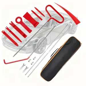 18-Piece Car Door Interior Repair Tool Set, Window and Door Opening Clips, Long Handle Tools with Storage Bag, Emergency Locksmith Kit