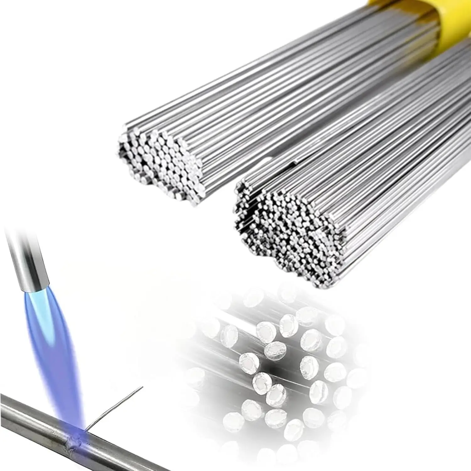 55pcs Aluminum Brazing Rods, Aluminum Rods, 0.08''x13'' Low Temperature Easy Melt soldadura de aluminio, Low Temperature Rod No Flux Required.