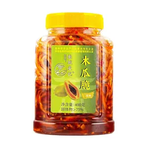 GUI CHENG RONG JI Spicy Papaya Strips 400g - Authentic Guangxi Specialty Pickled Vegetable, Perfect with Congee and Rice
