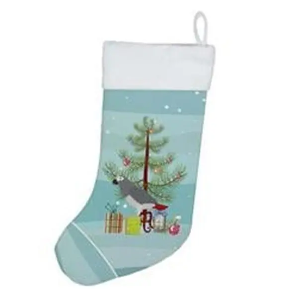18 x 13.5 in. Unisex African Grey Parrot Merry Christmas Christmas Stocking