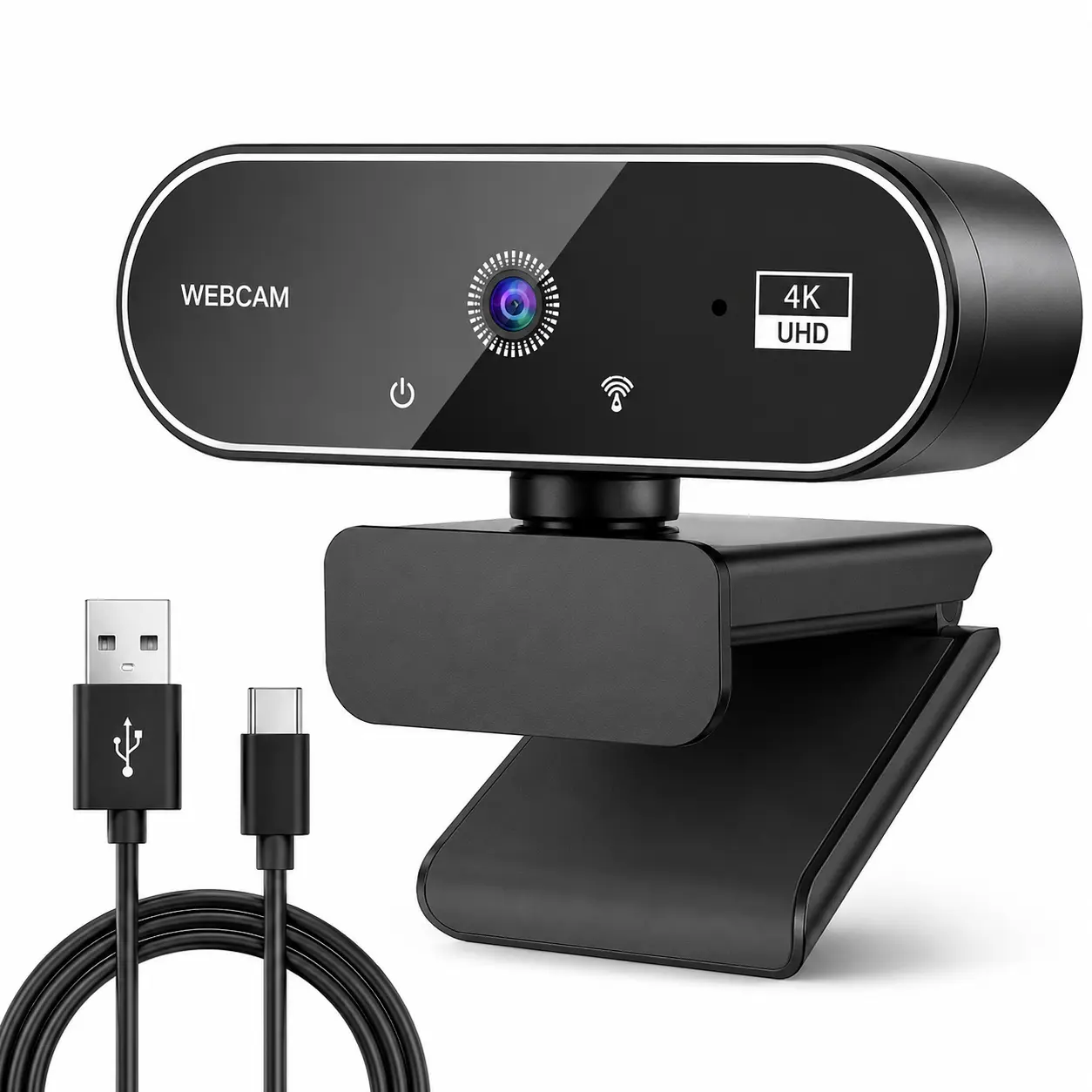 USB Webcam , 1080P 60FPS HD Video, Built-in Microphone, Automatic Light Correction, Plug & Play Camera for PC, Mac, Laptop, Meetings, Streaming & Gaming