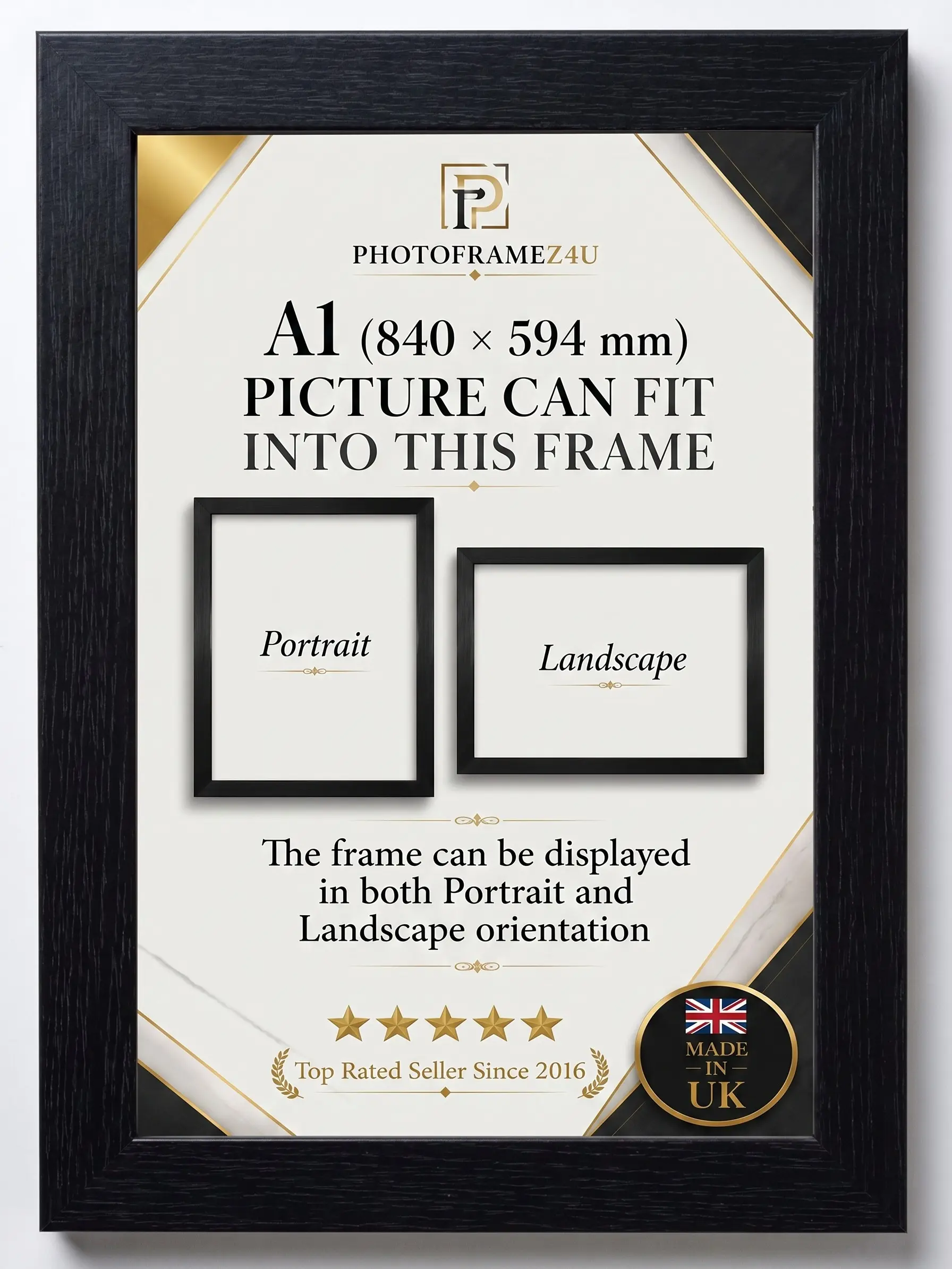 A1 Black Picture frame photo frame poster frame