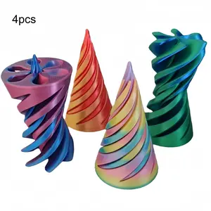 3D Printed Spiral Fidget Toy Set, 4pcs Rotating Stress Relief Toys, Ideal for Adhd Anxiety, Best Gift for Friends Adults Kids, Fidget Gadget