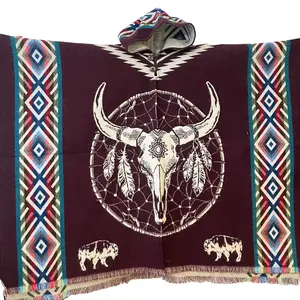 Alpaca poncho buffalo design