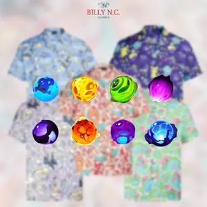 OPRINT Multi Color Hawaiian Shirt for Men – Funny, Breathable & Comfy Tropical Outfit, Perfect Gift for Him on Birthday, Mother’s Day, Father’s Day, Christmas & Summer Vacation