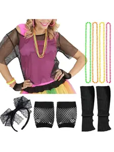 80s Fishnet Mesh T-Shirt Kits - Costumes, Accessories, Women, Womenswear, Neon Jewelry & Lace Hairbands for Retro Disco & Themed Parties Clothes
