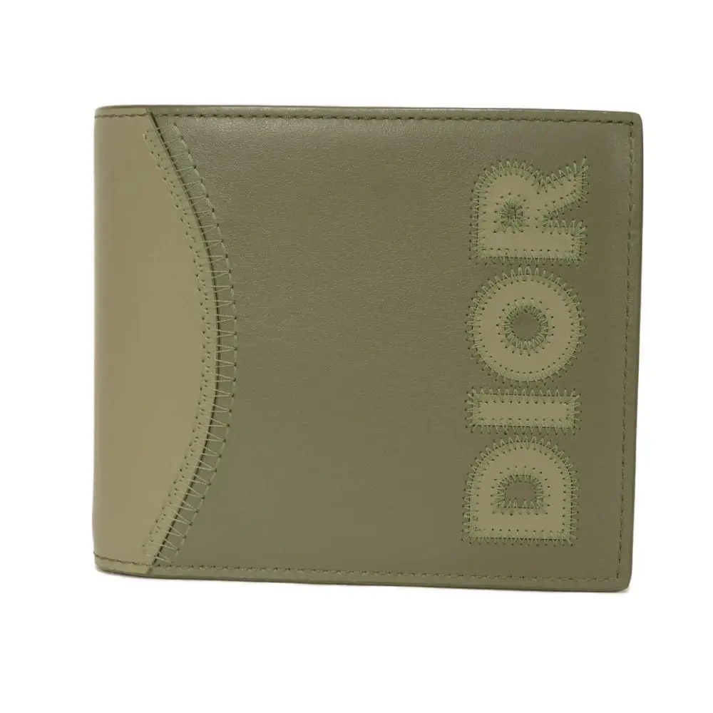 Pre-owned Dior Calfskin Small Leather Goods Marquetry Bifold Wallet Smooth Bifold Wallet
