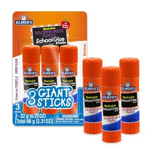 Elmer's Disappearing Purple School Glue Sticks 3 Count, Washable, 22 Grams
