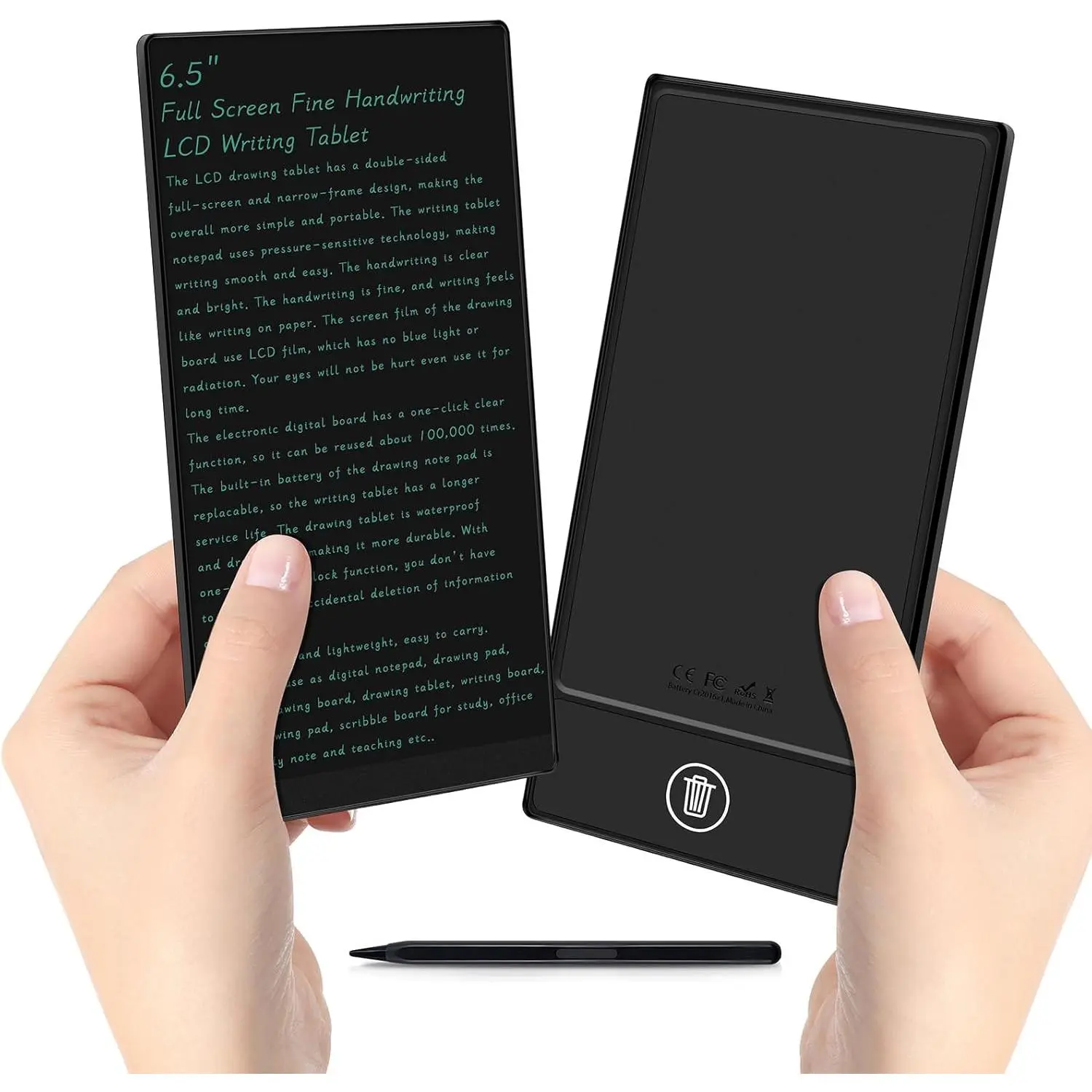 Reusable LCD Writing Tablet with Portable Smart Screen - 9.5 Inch Full Screen Digital Drawing Tablet, Erasable Digital Notepad for Office Professionals, Ideal Birthday Gift for Home Use