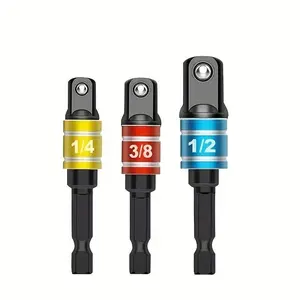 3pcs Impact grade socket wrench Adapter Expansion Kit 1/4 ", 3/8 ", 1/2 "- hex shank, square head, extension drill, rod power tools - multiple colors