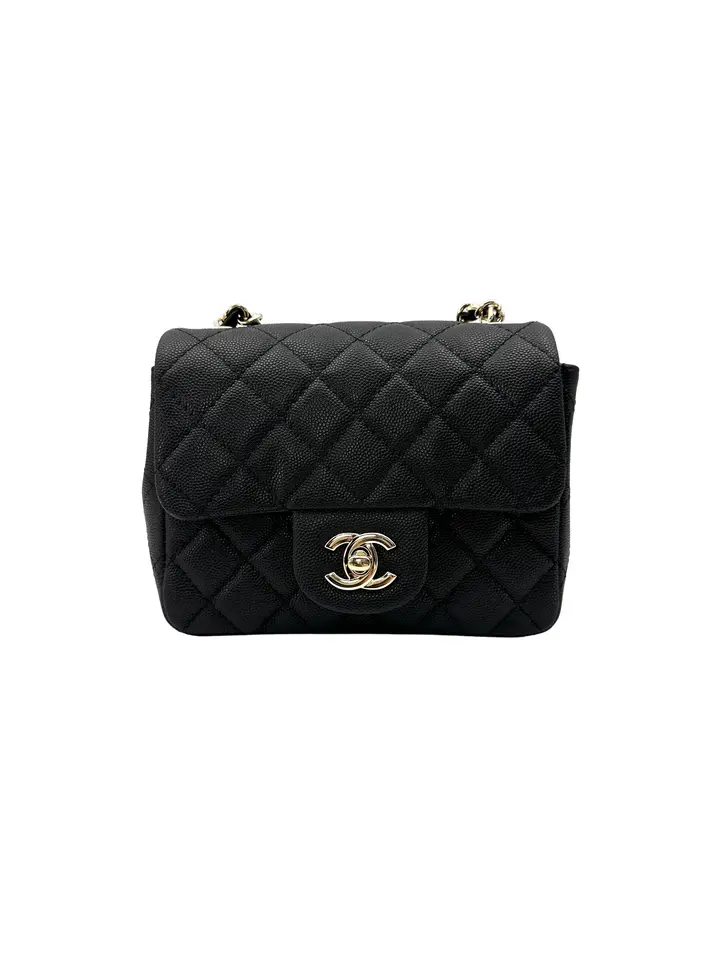 Pre-owned CHANEL leather Crossbody Bags Classic Flap Black Quilted Mini Flap Bag CC2335