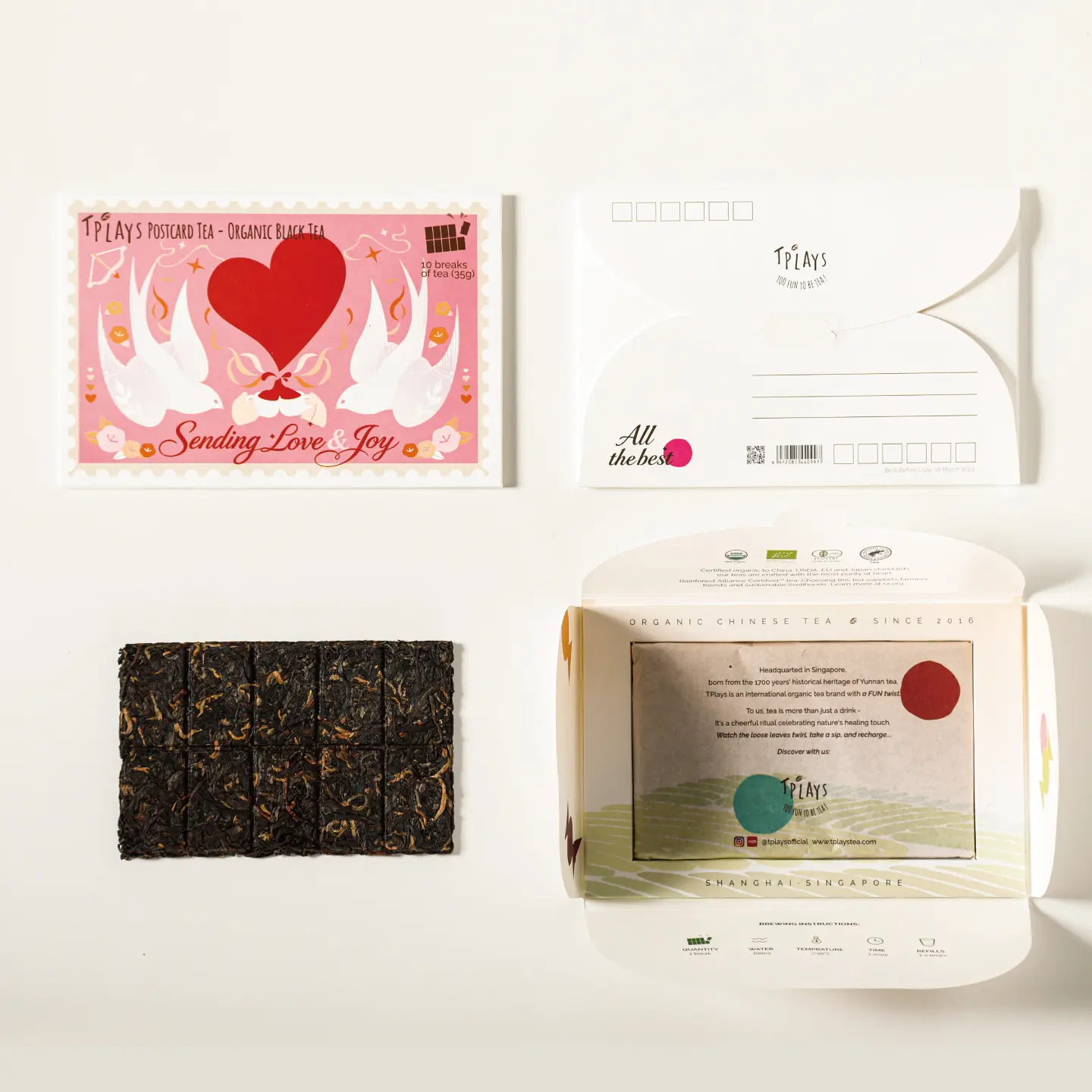 Postcard Tea Gift with Handwritten Message | Long Distance Friendship Birthday Gift | Unique Tea Greeting Card