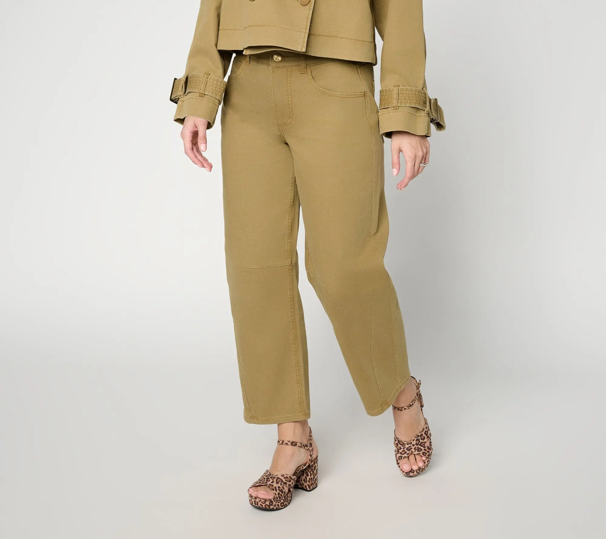 Carla Rockmore Collection Petite Barrel Leg Jeans- Color