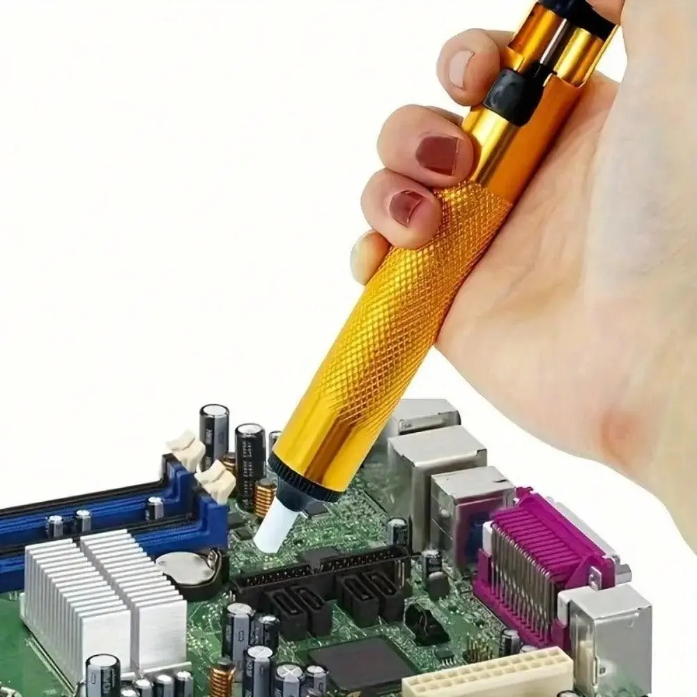 High-temperature Resistant Desoldering Pump, Aluminum Alloy Solder Sucker with Nozzle and Handle, Professional Electronic Circuit Board Soldering Removal Tool